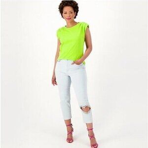 Studio Park x Vanessa Herring Regular Crystal Heart Jeans Light Wash Reg 0